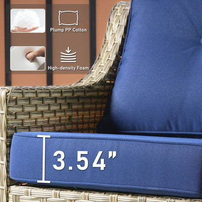 Ensemble de 2 chaises de jardin en rotin et osier à dossier haut HOOOWOOO