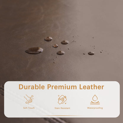 Pouf de rangement rectangulaire rembourré en similicuir (50,3 x 17,50 x 18 po)