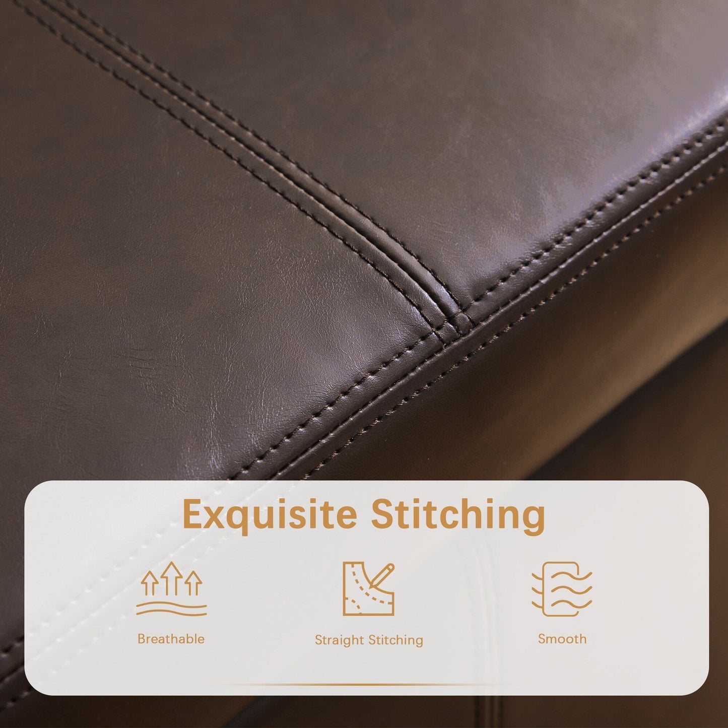 Pouf de rangement rectangulaire rembourré en similicuir (50,3 x 17,50 x 18 po)