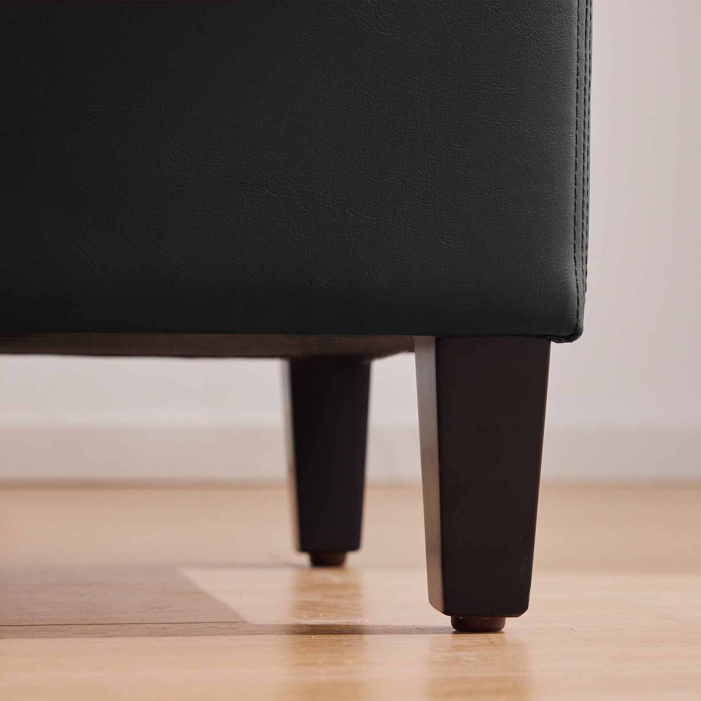 Pouf de rangement rectangulaire rembourré en similicuir (50,3 x 17,50 x 18 po)