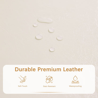 Pouf de rangement rectangulaire rembourré en similicuir (50,3 x 17,50 x 18 po)