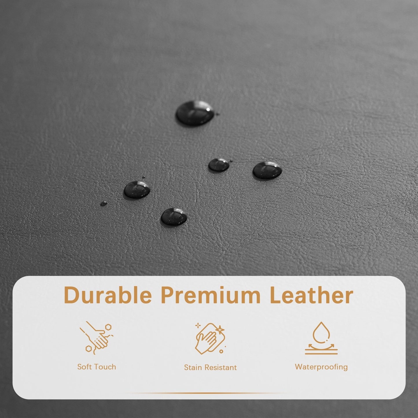 Pouf de rangement rectangulaire rembourré en similicuir (50,3 x 17,50 x 18 po)