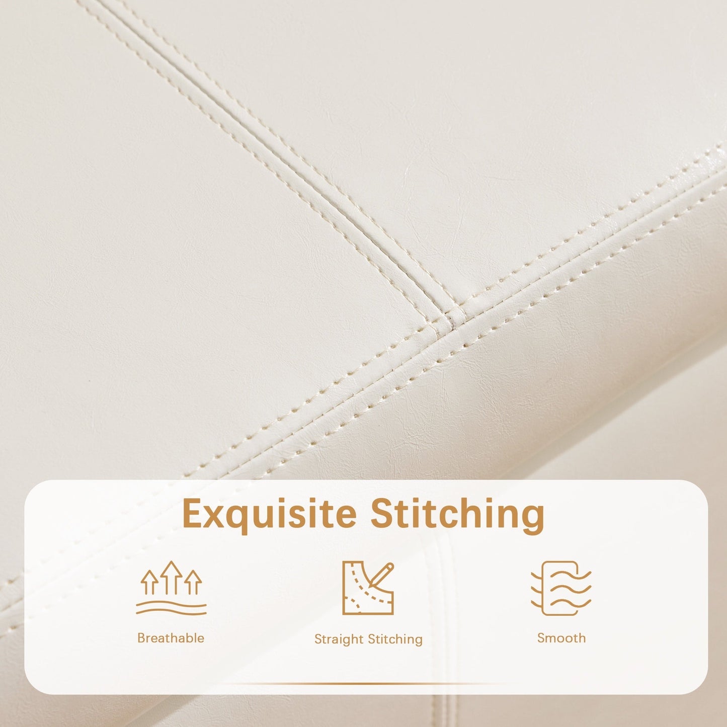 Pouf de rangement rectangulaire rembourré en similicuir (50,3 x 17,50 x 18 po)