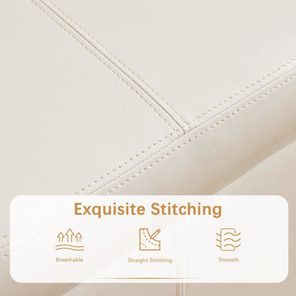 Pouf de rangement rectangulaire rembourré en similicuir (50,3 x 17,50 x 18 po)