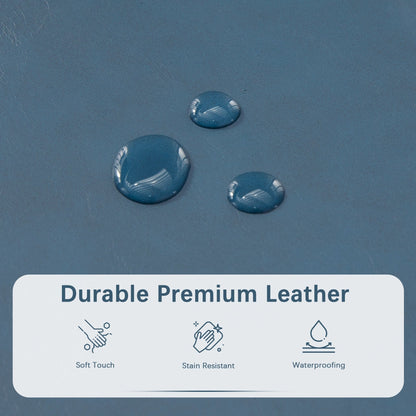 Pouf de rangement rectangulaire rembourré en similicuir (50,3 x 17,50 x 18 po)