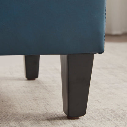 Pouf de rangement rectangulaire rembourré en similicuir (50,3 x 17,50 x 18 po)