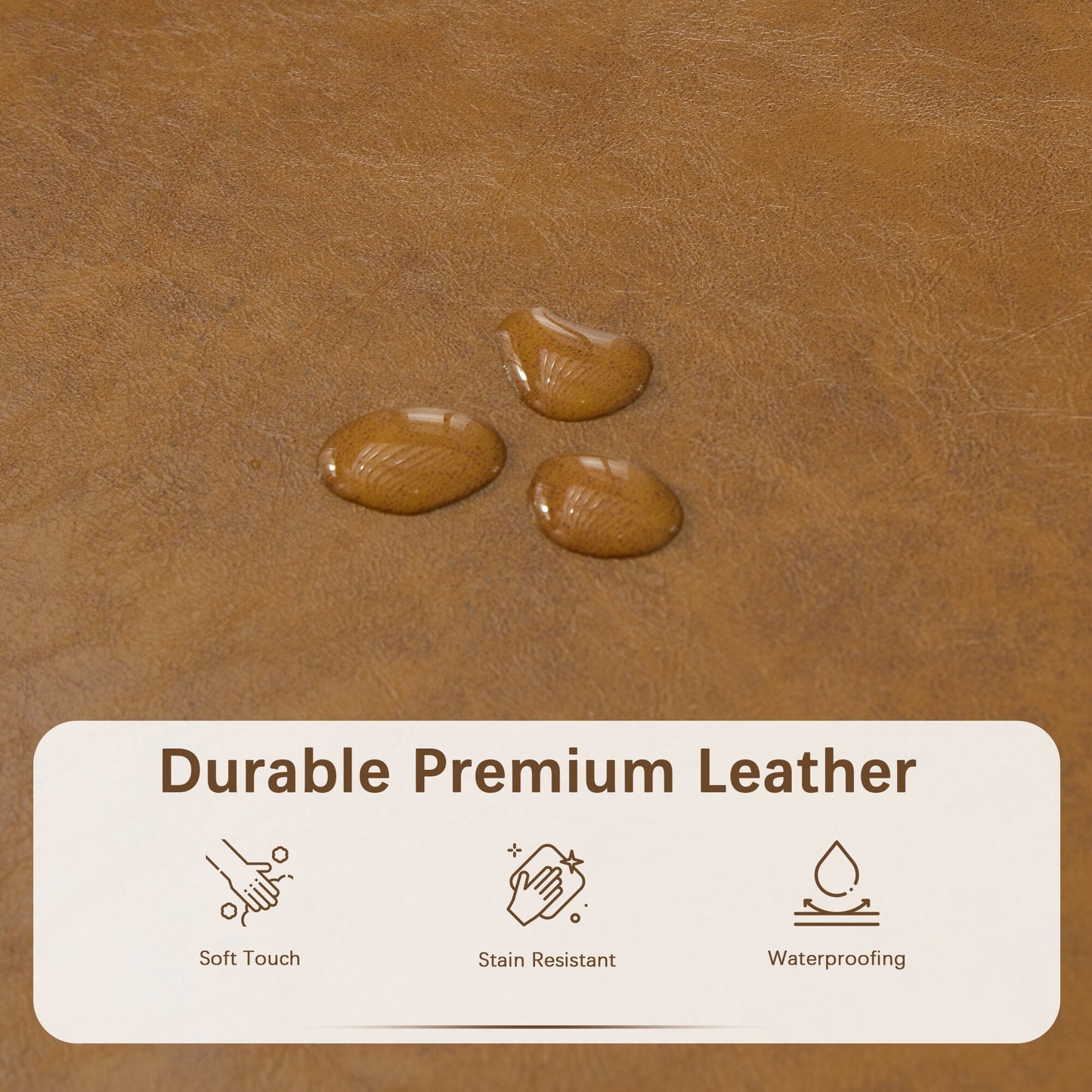 Pouf de rangement rectangulaire rembourré en similicuir (50,3 x 17,50 x 18 po)