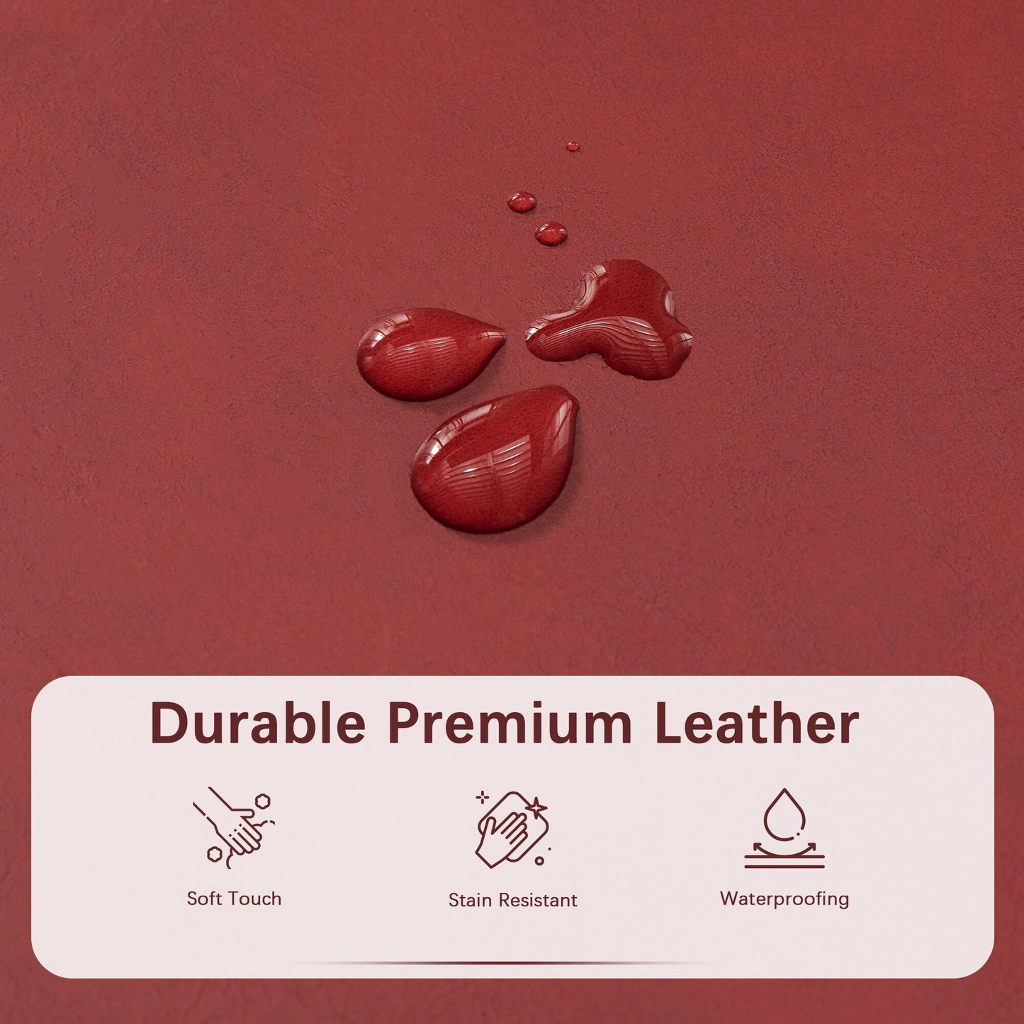 Pouf de rangement rectangulaire rembourré en similicuir (50,3 x 17,50 x 18 po)