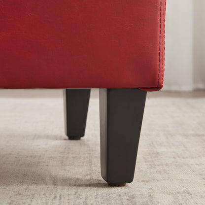 Pouf de rangement rectangulaire rembourré en similicuir (50,3 x 17,50 x 18 po)