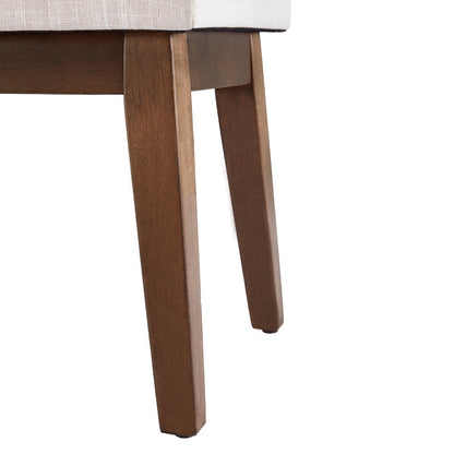 Banc d'entrée rembourré en tissu, banc de chambre pour bout de lit, beige, bois massif, 44 pouces