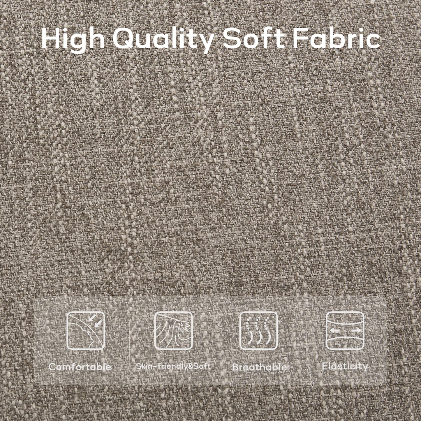 Banc d'entrée rembourré en tissu, banc de chambre pour bout de lit, beige, bois massif, 44 pouces