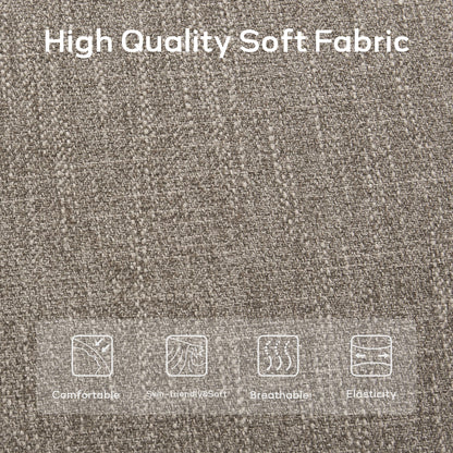 Banc d'entrée rembourré en tissu, banc de chambre pour bout de lit, beige, bois massif, 44 pouces