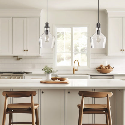 Suspension en verre en forme de cloche auburn INK+IVY