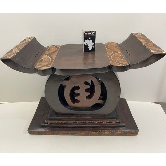 Tabouret Gye Nyame du Palais du Chef fait main (Ghana)