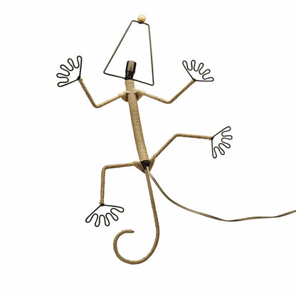 Applique murale Gecko faite main Eangee, abat-jour feuilles de cacao, 40 x 18 x 61 cm