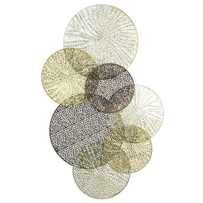 Harpe et fleuron Sahara, décoration murale en métal multicolore