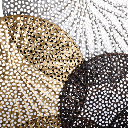 Harpe et fleuron Sahara, décoration murale en métal multicolore