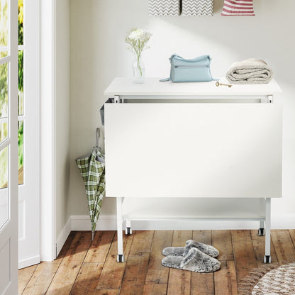Table de bricolage réglable en hauteur avec étagères de rangement, table de découpe pliante mobile pour la maison, le bureau, la salle de couture, la salle d'artisanat