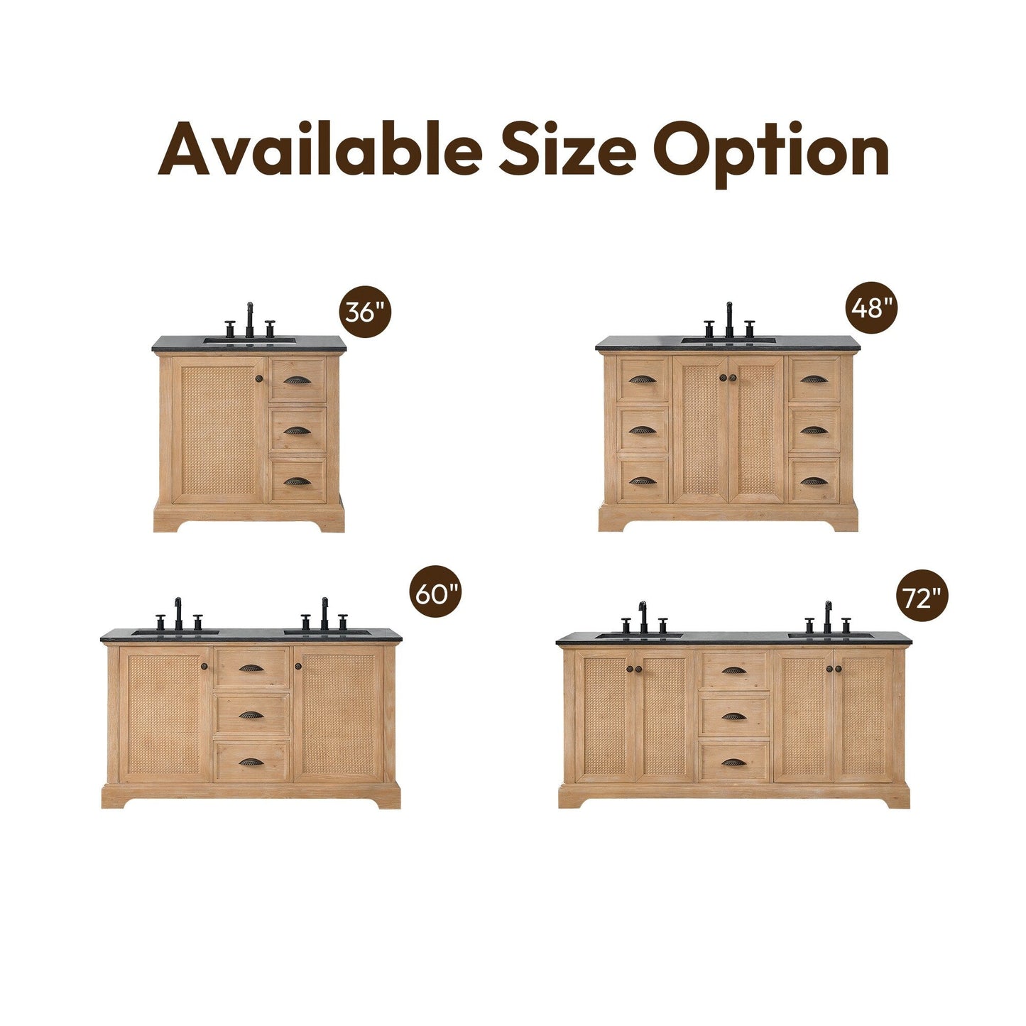 Meuble-lavabo Hervas avec plateau en marbre naturel sans miroir