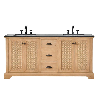 Meuble-lavabo Hervas avec plateau en marbre naturel sans miroir