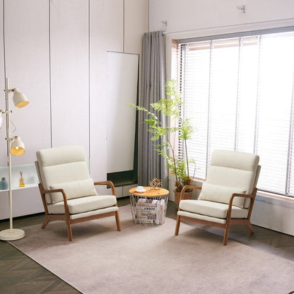 Chaise de loisirs à dossier haut en bois massif avec accoudoirs et dossier, chaise d'appoint