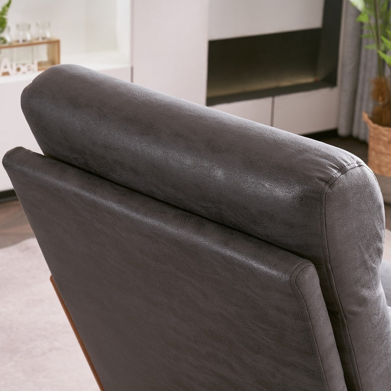 Chaise de loisirs à dossier haut en bois massif avec accoudoirs et dossier, chaise d'appoint