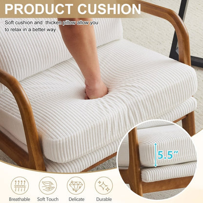 Chaise de loisirs à dossier haut en bois massif avec accoudoirs et dossier, chaise d'appoint