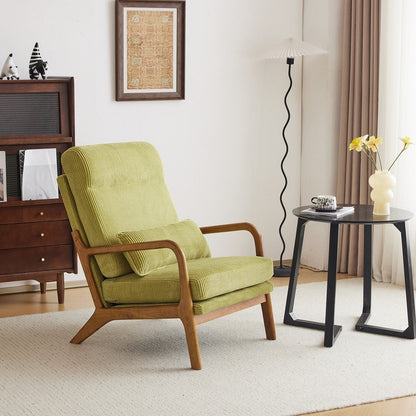 Chaise de loisirs à dossier haut en bois massif avec accoudoirs et dossier, chaise d'appoint