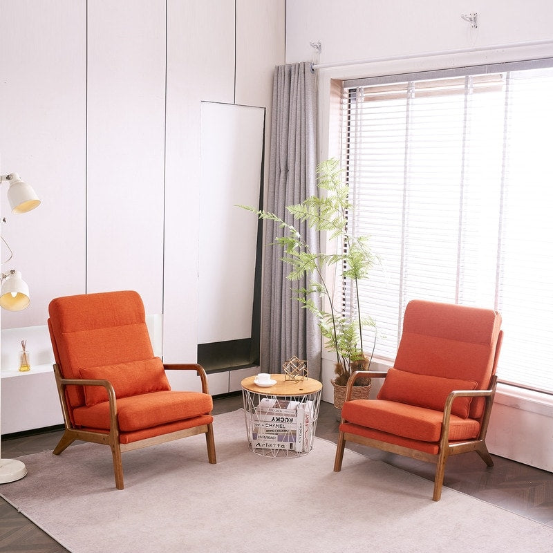 Chaise de loisirs à dossier haut en bois massif avec accoudoirs et dossier, chaise d'appoint