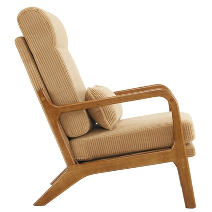 Chaise de loisirs à dossier haut en bois massif avec accoudoirs et dossier, chaise d'appoint