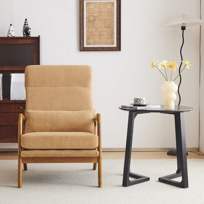 Chaise de loisirs à dossier haut en bois massif avec accoudoirs et dossier, chaise d'appoint