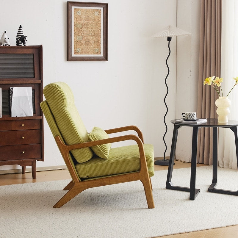 Chaise de loisirs à dossier haut en bois massif avec accoudoirs et dossier, chaise d'appoint