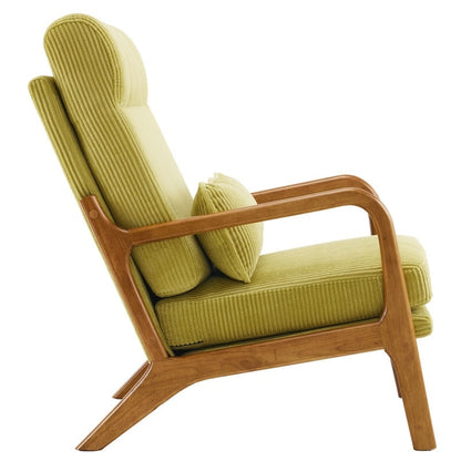 Chaise de loisirs à dossier haut en bois massif avec accoudoirs et dossier, chaise d'appoint