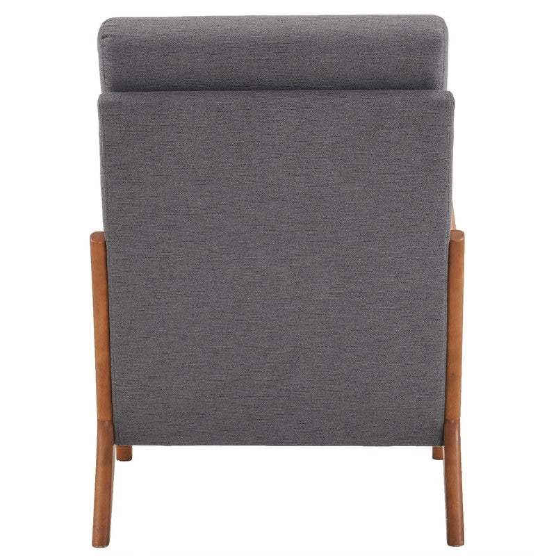 Chaise de loisirs à dossier haut en bois massif avec accoudoirs et dossier, chaise d'appoint