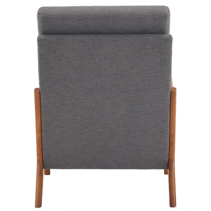 Chaise de loisirs à dossier haut en bois massif avec accoudoirs et dossier, chaise d'appoint