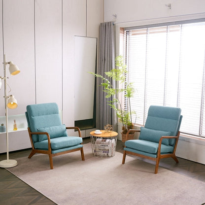 Chaise de loisirs à dossier haut en bois massif avec accoudoirs et dossier, chaise d'appoint