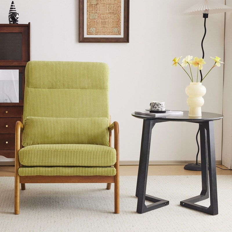 Chaise de loisirs à dossier haut en bois massif avec accoudoirs et dossier, chaise d'appoint