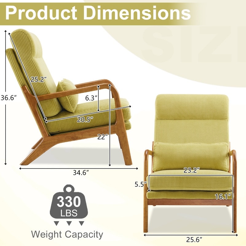 Chaise de loisirs à dossier haut en bois massif avec accoudoirs et dossier, chaise d'appoint