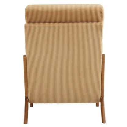 Chaise de loisirs à dossier haut en bois massif avec accoudoirs et dossier, chaise d'appoint