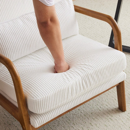 Chaise de loisirs à dossier haut en bois massif avec accoudoirs et dossier, chaise d'appoint