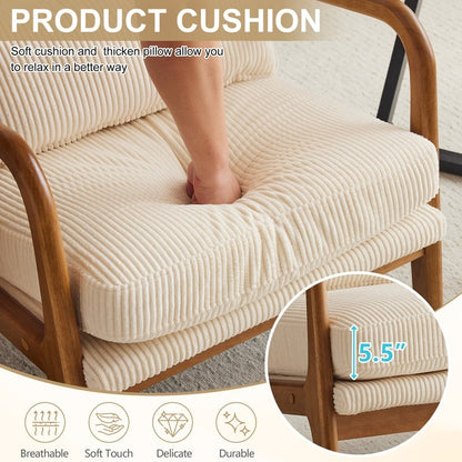 Chaise de loisirs à dossier haut en bois massif avec accoudoirs et dossier, chaise d'appoint