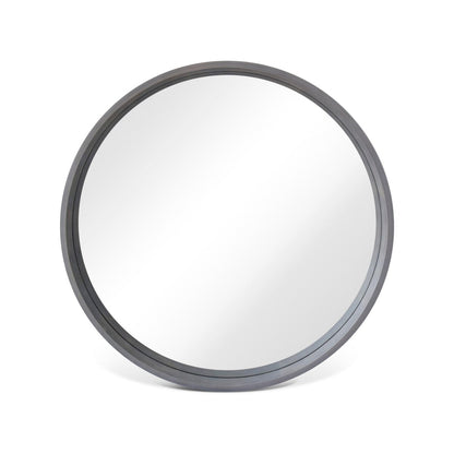 Miroir mural rond classique avec cadre en bois