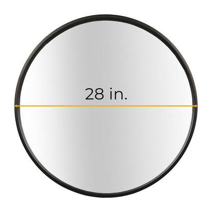 Miroir mural rond classique avec cadre en bois