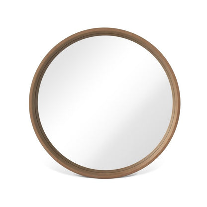 Miroir mural rond classique avec cadre en bois