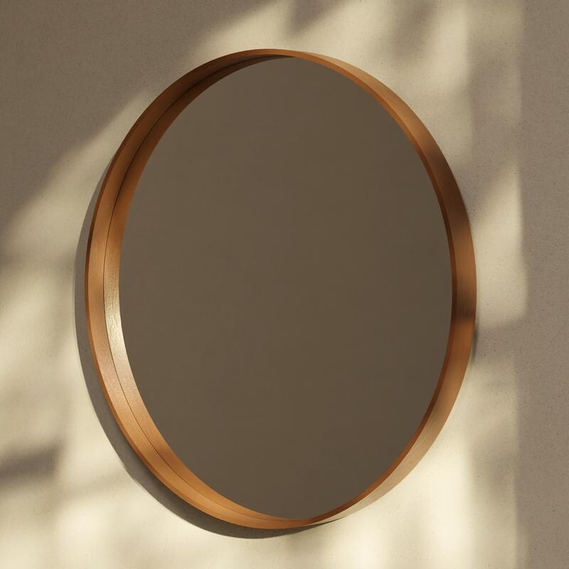 Miroir mural rond classique avec cadre en bois