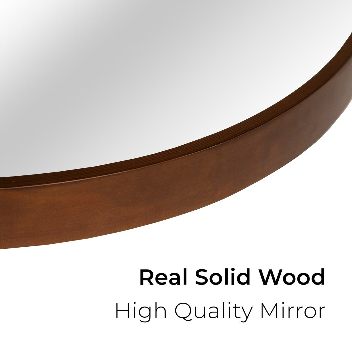 Miroir mural rond classique avec cadre en bois
