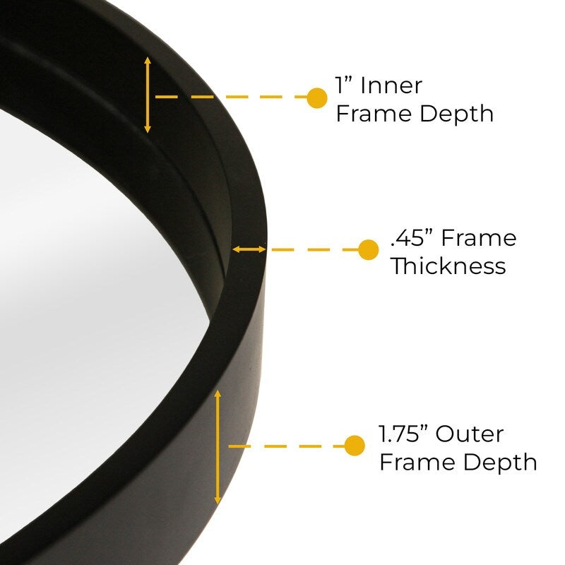 Miroir mural rond classique avec cadre en bois