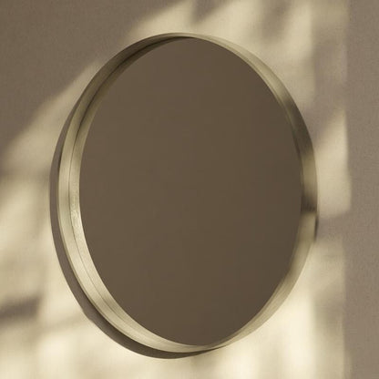 Miroir mural rond classique avec cadre en bois