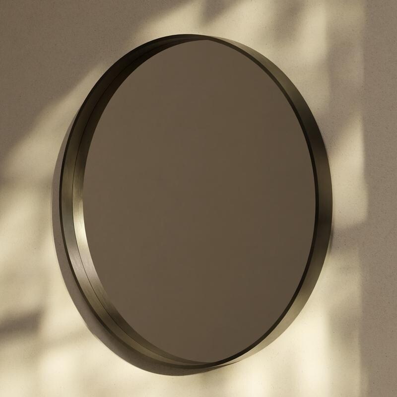 Miroir mural rond classique avec cadre en bois