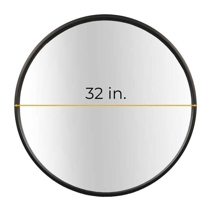 Miroir mural rond classique avec cadre en bois